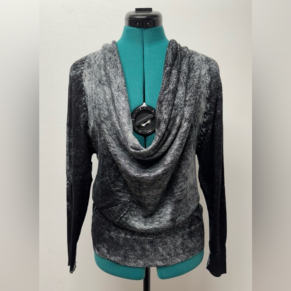 Jamison Women’s Cowl/Turtleneck Sweater Black/Gray Size S